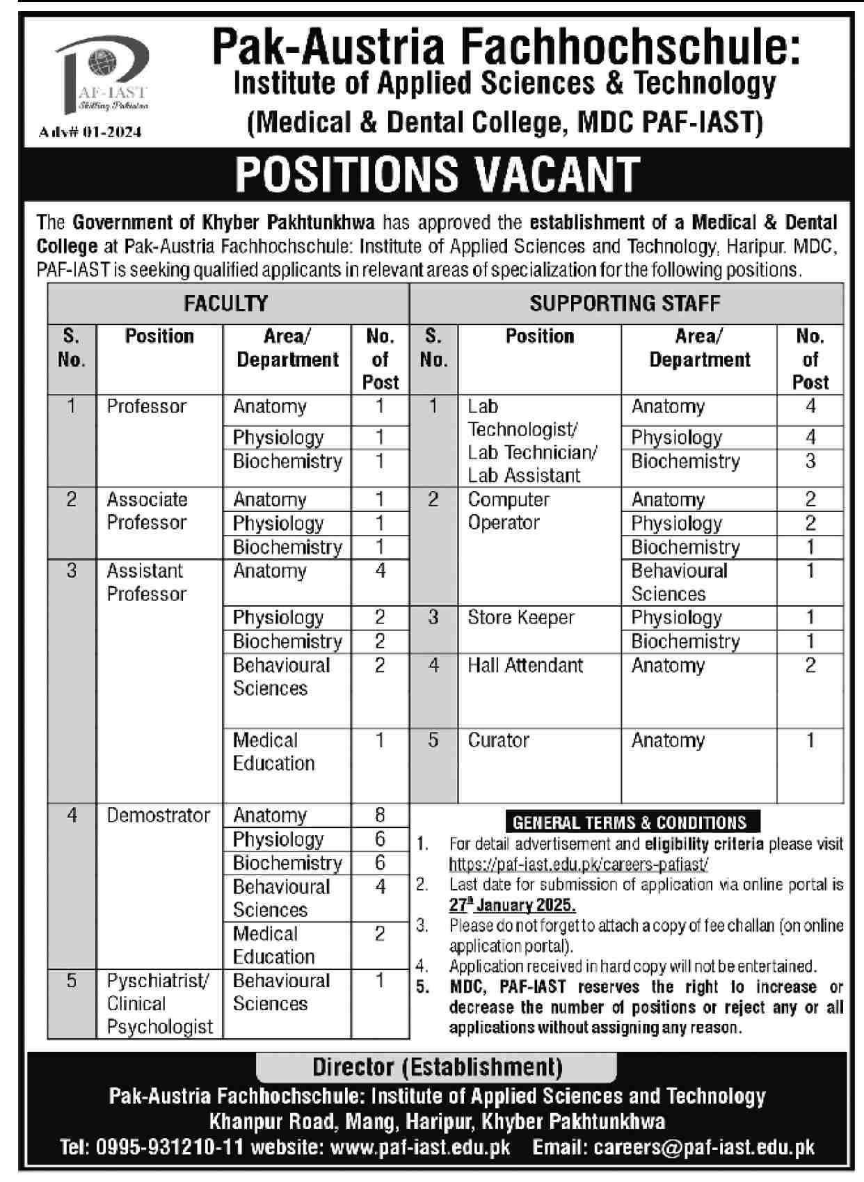 Faculty and Staff Positions Available
